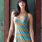 Women's Meegs Eco-Jersey Ugly Stripe Racer Tank